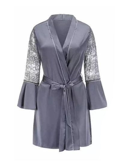 Anya Satin Nightdress- Greyish Blue