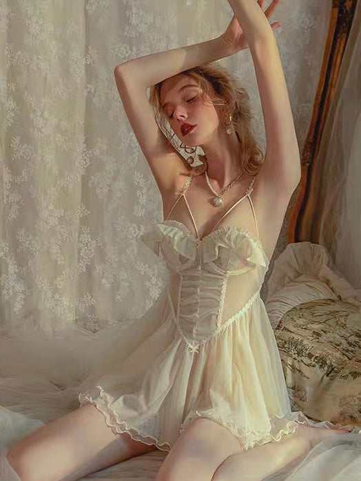 cute and sexy beige babydoll | Lumiere 18