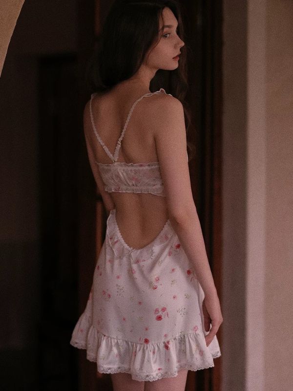 floral sleepdress in white